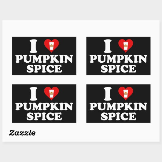 Sticker Rectangulaire I Love Pumpkin Spice (Feuille)