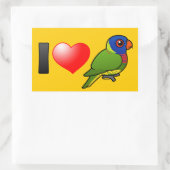 Sticker Rectangulaire I Love Rainbow Lorikeets (Sac)