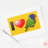 Sticker Rectangulaire I Love Rainbow Lorikeets (Enveloppe)