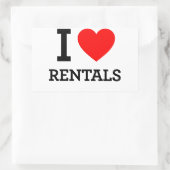 Sticker Rectangulaire I Love Rentals (Sac)