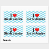 Sticker Rectangulaire I Love Rio de Janeiro, Brésil (Feuille)