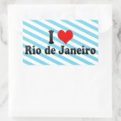Sticker Rectangulaire I Love Rio de Janeiro, Brésil (Sac)