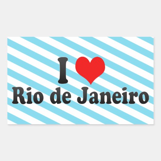 Sticker Rectangulaire I Love Rio de Janeiro, Brésil (Devant)