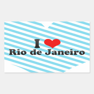Sticker Rectangulaire I Love Rio de Janeiro, Brésil