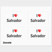 Sticker Rectangulaire I love Salvador (Feuille)