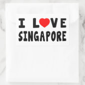 Sticker Rectangulaire I Love Singapore (Sac)