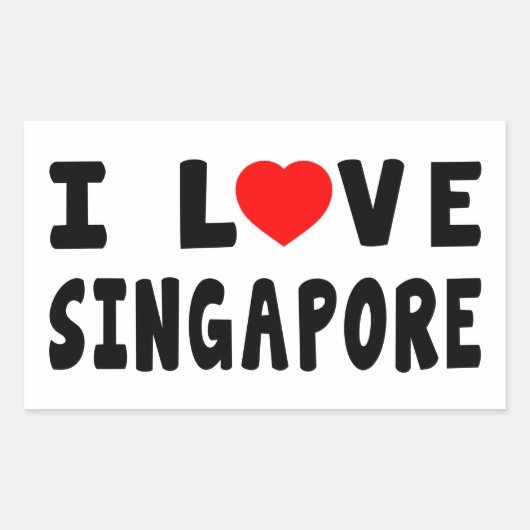 Sticker Rectangulaire I Love Singapore (Devant)
