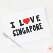 Sticker Rectangulaire I Love Singapore (Enveloppe)