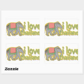 Sticker Rectangulaire I Love Thailand (Feuille)