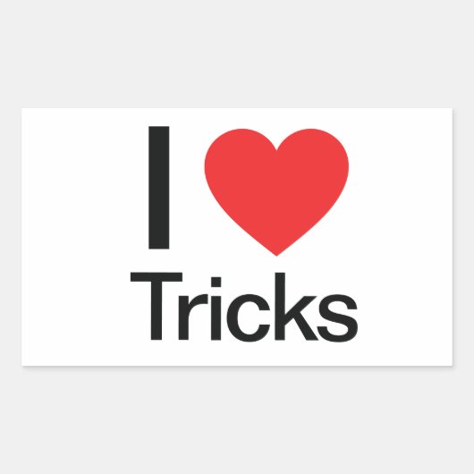 Sticker Rectangulaire I Love Tricks (Devant)