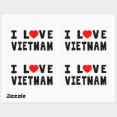 Sticker Rectangulaire I Love Vietnam (Feuille)