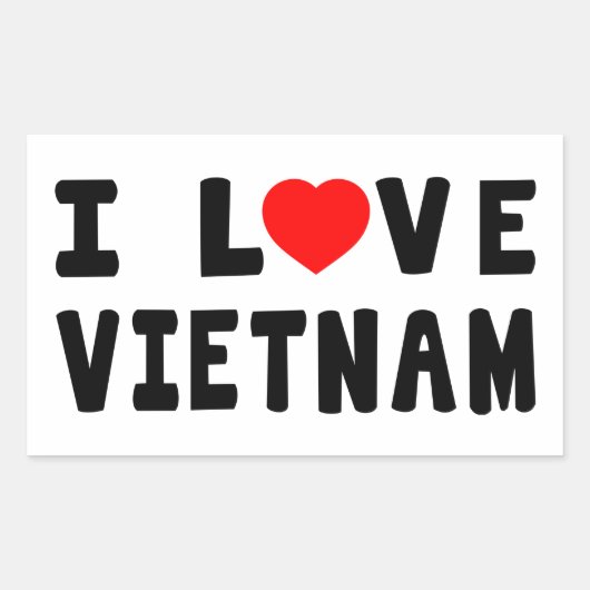 Sticker Rectangulaire I Love Vietnam (Devant)