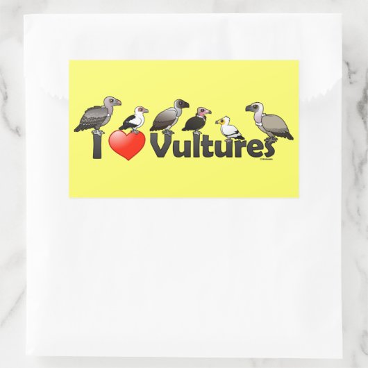 Sticker Rectangulaire I Love Vultures (Afrique) (Sac)