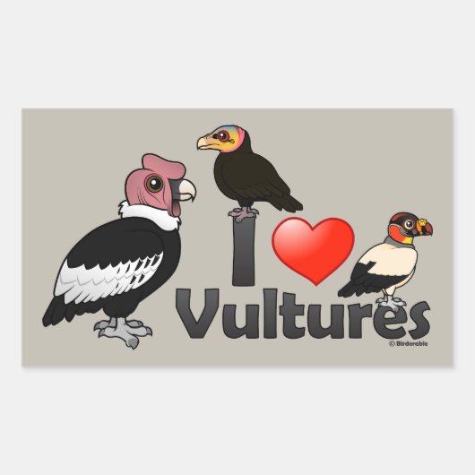 Sticker Rectangulaire I Love Vultures (Amérique du Sud) (Devant)
