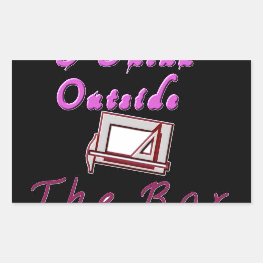 Sticker Rectangulaire I Think Out of the Box : Design créatif (Devant)
