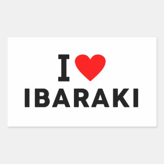 Sticker Rectangulaire Ibaraki Japon nom de ville amour symbole de cœur v