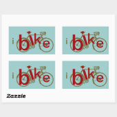 Sticker Rectangulaire ibike ~ vélo d'amour (Feuille)
