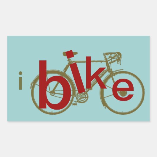 Sticker Rectangulaire ibike ~ vélo d'amour (Devant)