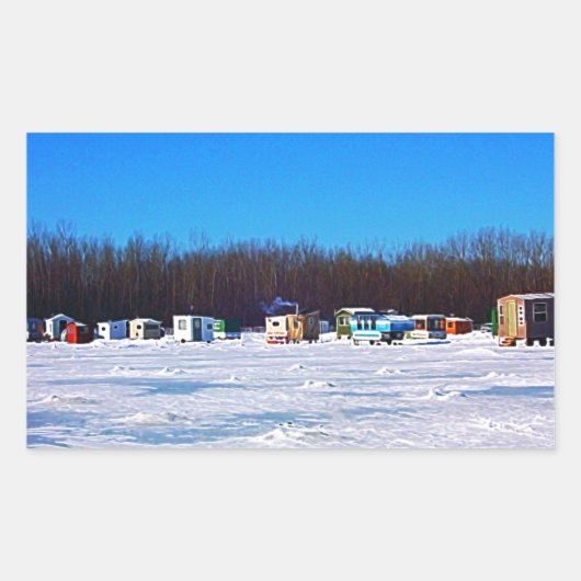 Sticker Rectangulaire Ice fishing collection (Devant)