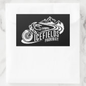 Sticker Rectangulaire Icefields Parcours Alberta Canada Motorcycle (Sac)