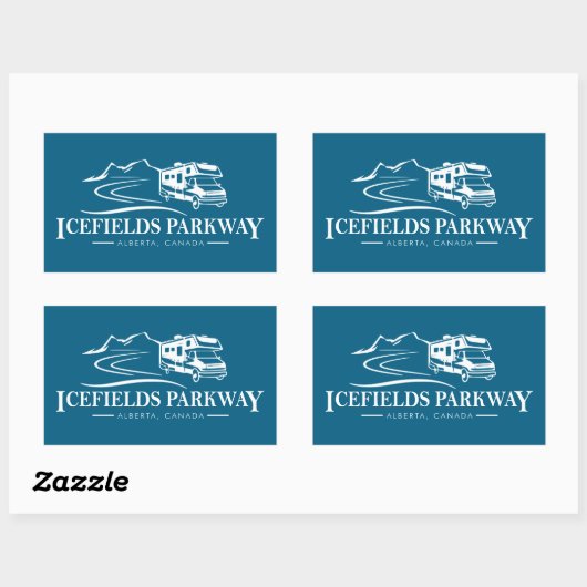 Sticker Rectangulaire Icefields Parkway Alberta Véhicule récréatif (Feuille)
