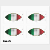 Sticker Rectangulaire Ichthus - Drapeau Italien (Feuille)