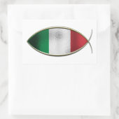 Sticker Rectangulaire Ichthus - Drapeau Italien (Sac)