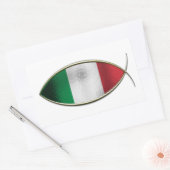 Sticker Rectangulaire Ichthus - Drapeau Italien (Enveloppe)