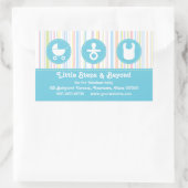 Sticker Rectangulaire Icon Trio Bleu Bébé Bébé rayures (Sac)