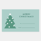 Sticker Rectangulaire Icône d'arbre simple moderne Joyeux Noël  (Devant)