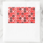Sticker Rectangulaire Icône de Noël Rouge Carré Vacances Art classique (Sac)