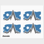 Sticker Rectangulaire Icône Montagne (Feuille)