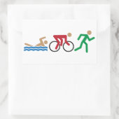 Sticker Rectangulaire Icônes du logo du triathlon dans la feuille d'auto (Sac)
