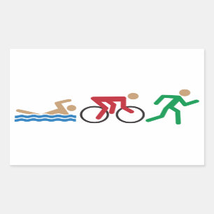 Sticker Rectangulaire Icônes du logo du triathlon dans la feuille d'auto
