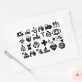 Sticker Rectangulaire Icônes Médicales design noir et blanc (Enveloppe)