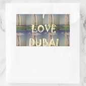 Sticker Rectangulaire Iconic Dubai : "I Love Dubai" Vector Graphisme (Sac)