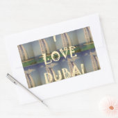 Sticker Rectangulaire Iconic Dubai : "I Love Dubai" Vector Graphisme (Enveloppe)