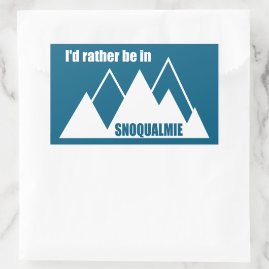 Sticker Rectangulaire I'd Rather Be In Snoqualmie Washington Mountain (Sac)