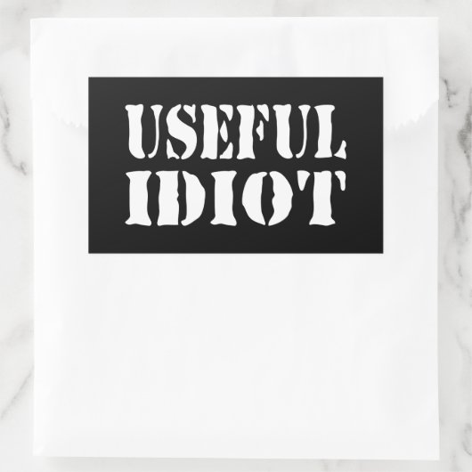 STICKER RECTANGULAIRE IDIOT UTILE (Sac)