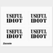 STICKER RECTANGULAIRE IDIOT UTILE (Feuille)