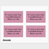 Sticker Rectangulaire If i were a real man (Feuille)