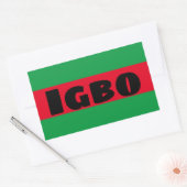 Sticker Rectangulaire Igbo Vert et Rouge (Enveloppe)