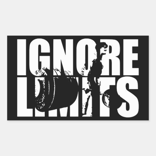 Sticker Rectangulaire IGNORE LIMITS - Deadlift Worklift Motivational (Devant)