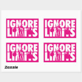 Sticker Rectangulaire IGNORE LIMITS - Motivation pour l'haltérophilie de (Feuille)