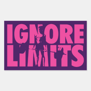 Sticker Rectangulaire IGNORE LIMITS - Motivation pour l'haltérophilie de