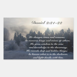 Sticker Rectangulaire Il change les temps et les saisons, Daniel 2:21 Bi