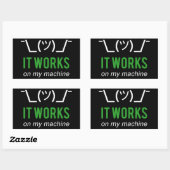 Sticker Rectangulaire Il fonctionne sur ma machine - Programmeur Excuse  (Feuille)