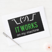 Sticker Rectangulaire Il fonctionne sur ma machine - Programmeur Excuse  (Enveloppe)