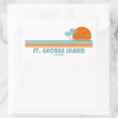 Sticker Rectangulaire Île St. George Floride Soleil Palmiers (Sac)