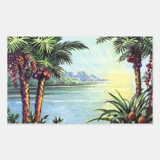Sticker Rectangulaire Île vintage (Devant)